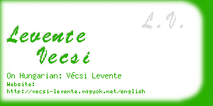 levente vecsi business card